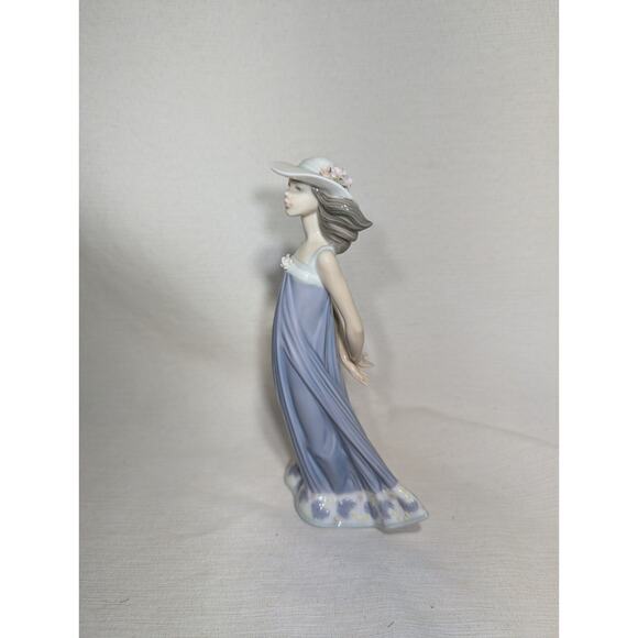 LLADRO Susan Young Girl With Straw Hat 5644 Spain Porcelain Vtg Figurine Mint - Picture 5 of 7